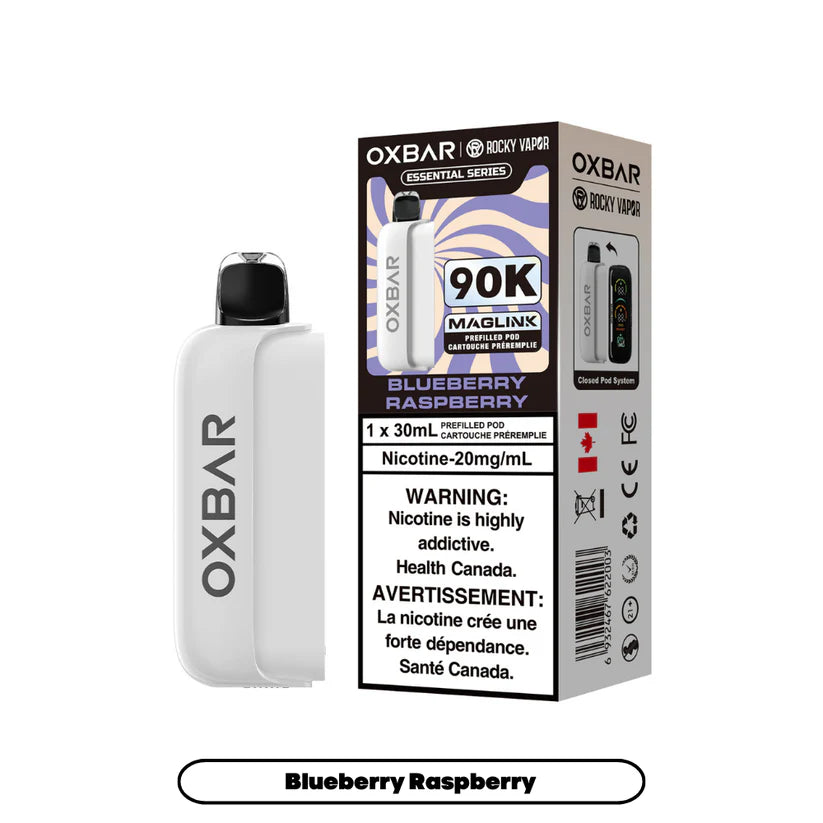 Rocky Vapor Oxbar Maglink Blueberry Raspberry Pod – 90,000 puffs – Essential Series