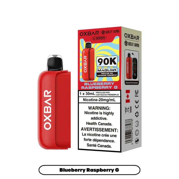 Rocky Vapor Oxbar Maglink Blueberry Raspberry G Pod – 90,000 puffs – G Series