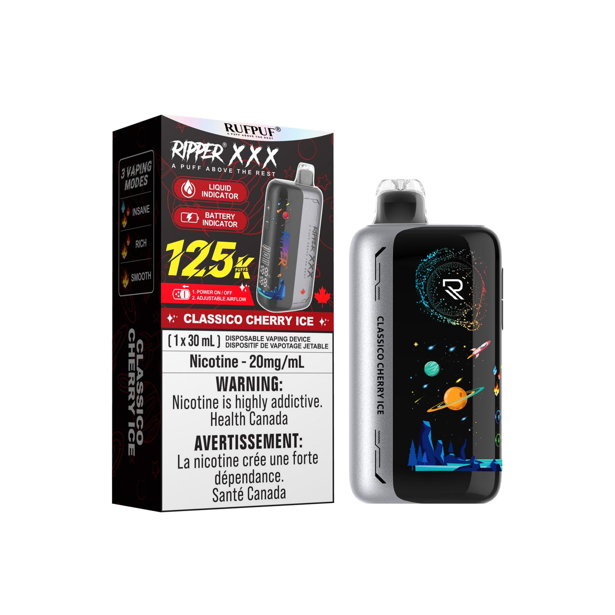 Classico Cherry Ice 125K Ripper XXX disposable vape – 125,000 puffs
