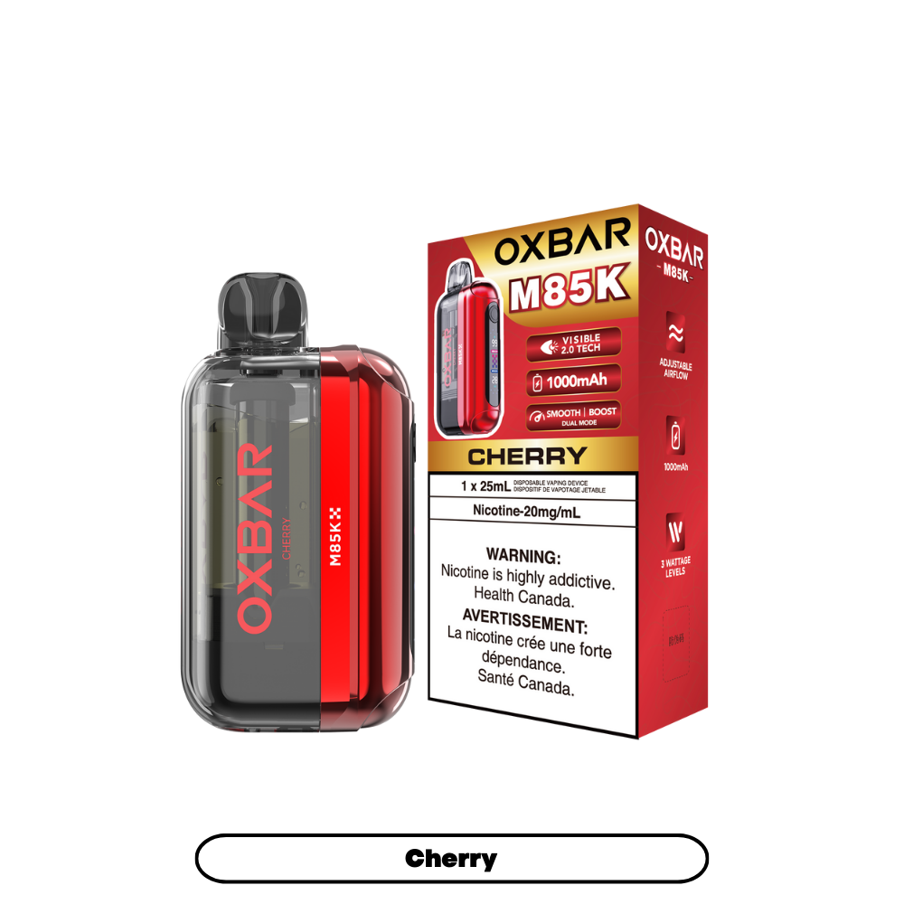 Oxbar M85K Cherry disposable vape – bold cherry flavour – 85,000 puffs