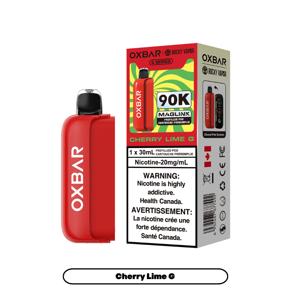 Rocky Vapor Oxbar Maglink Cherry Lime G Pod – 90,000 puffs – Lemon Series