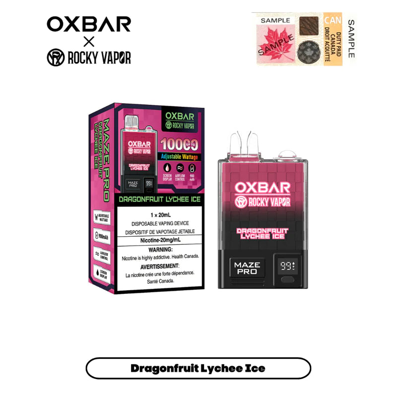 DRAGON FRUIT LYCHEE ICE by ROCKY VAPOR OXBAR MAZE PRO Canada