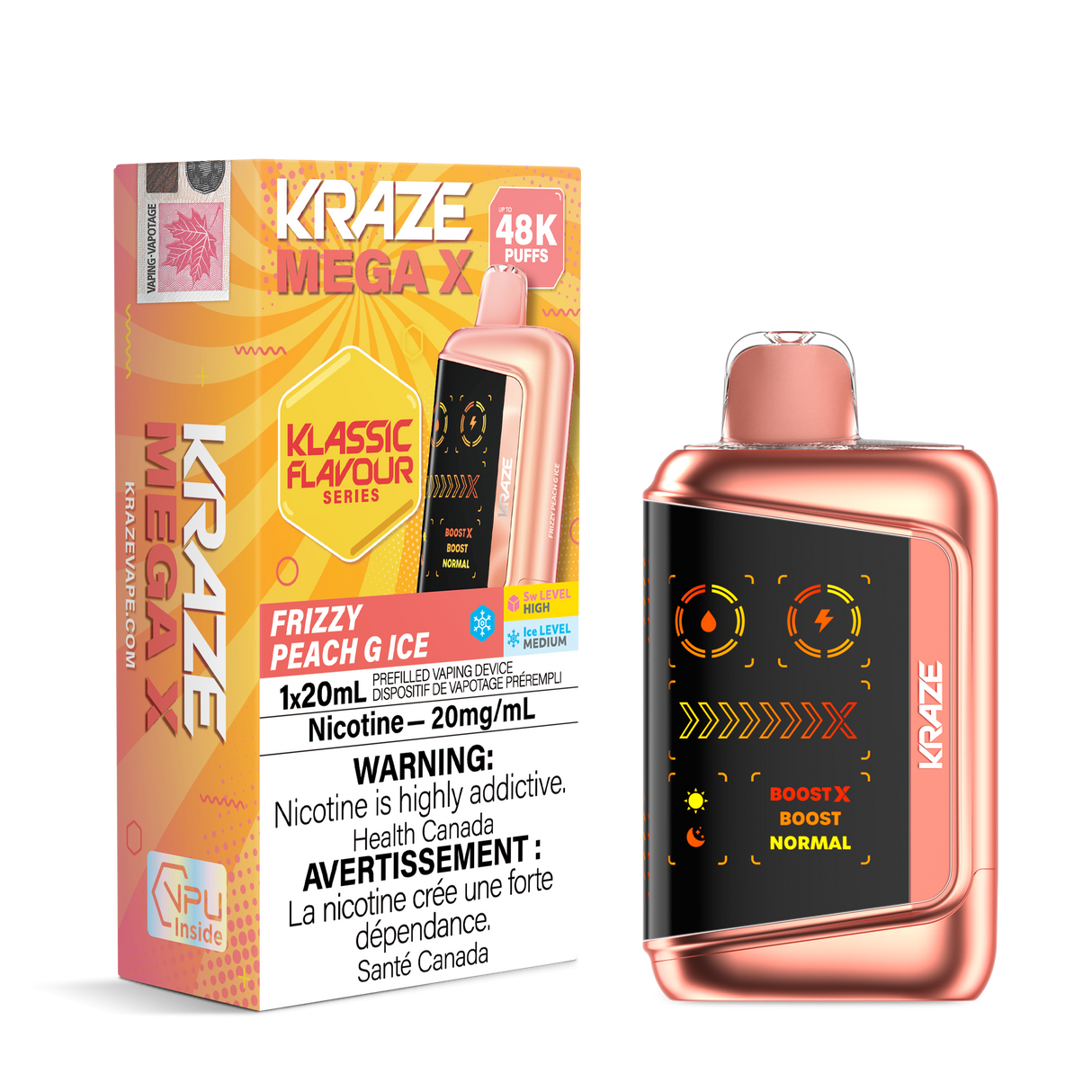 Frizzy Peach G Ice - Kraze Mega X Disposable Vape