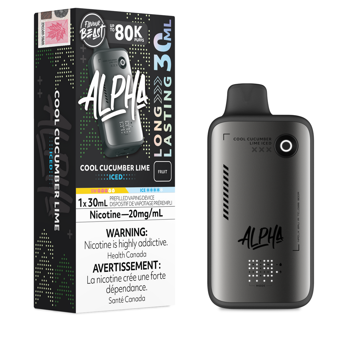 Cool Cucumber Lime Iced Flavour Beast Alpha 80K Disposable Vape 80000 puffs disposable vape