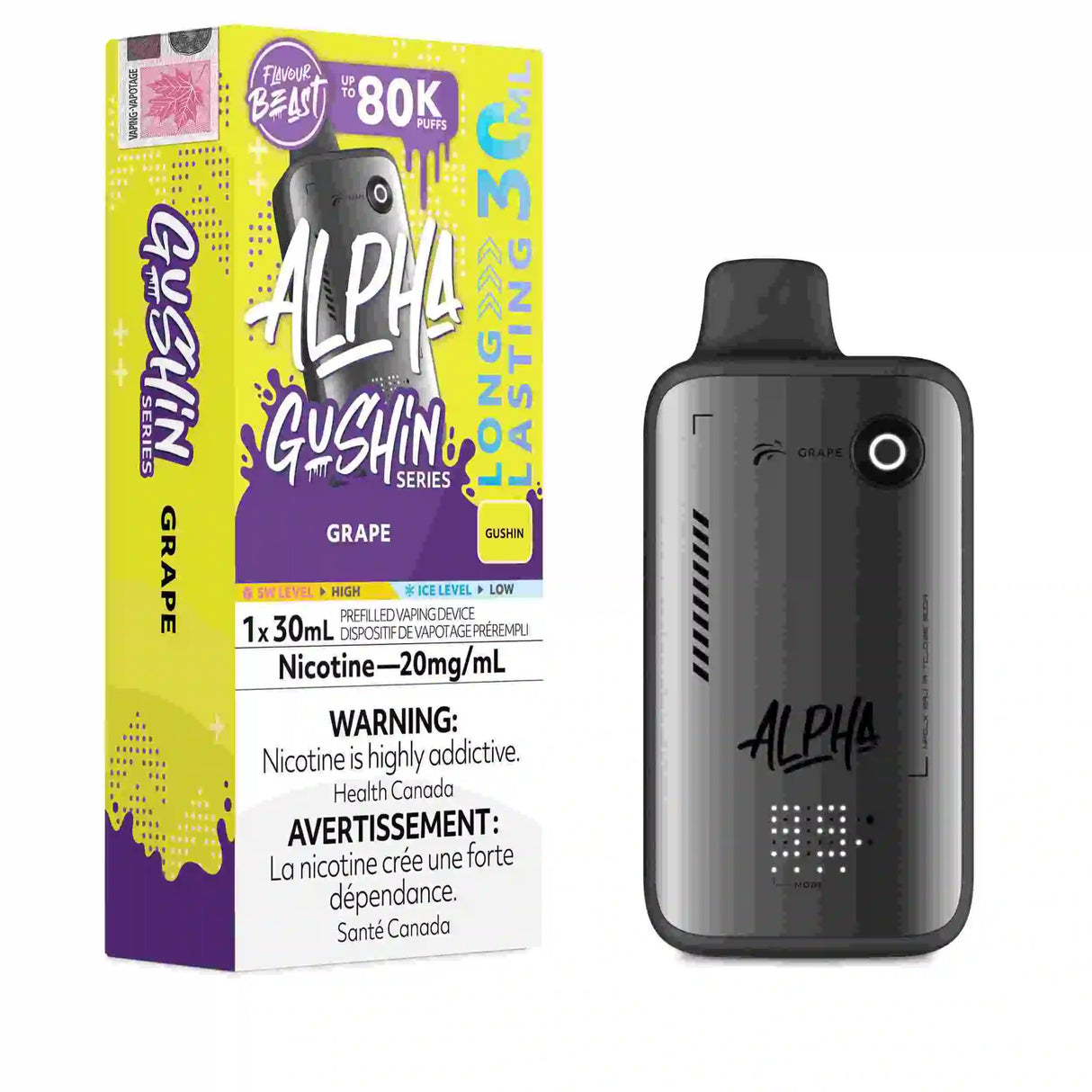 Flavour Beast Alpha 80K Gushin Grape Disposable Vape 30mL