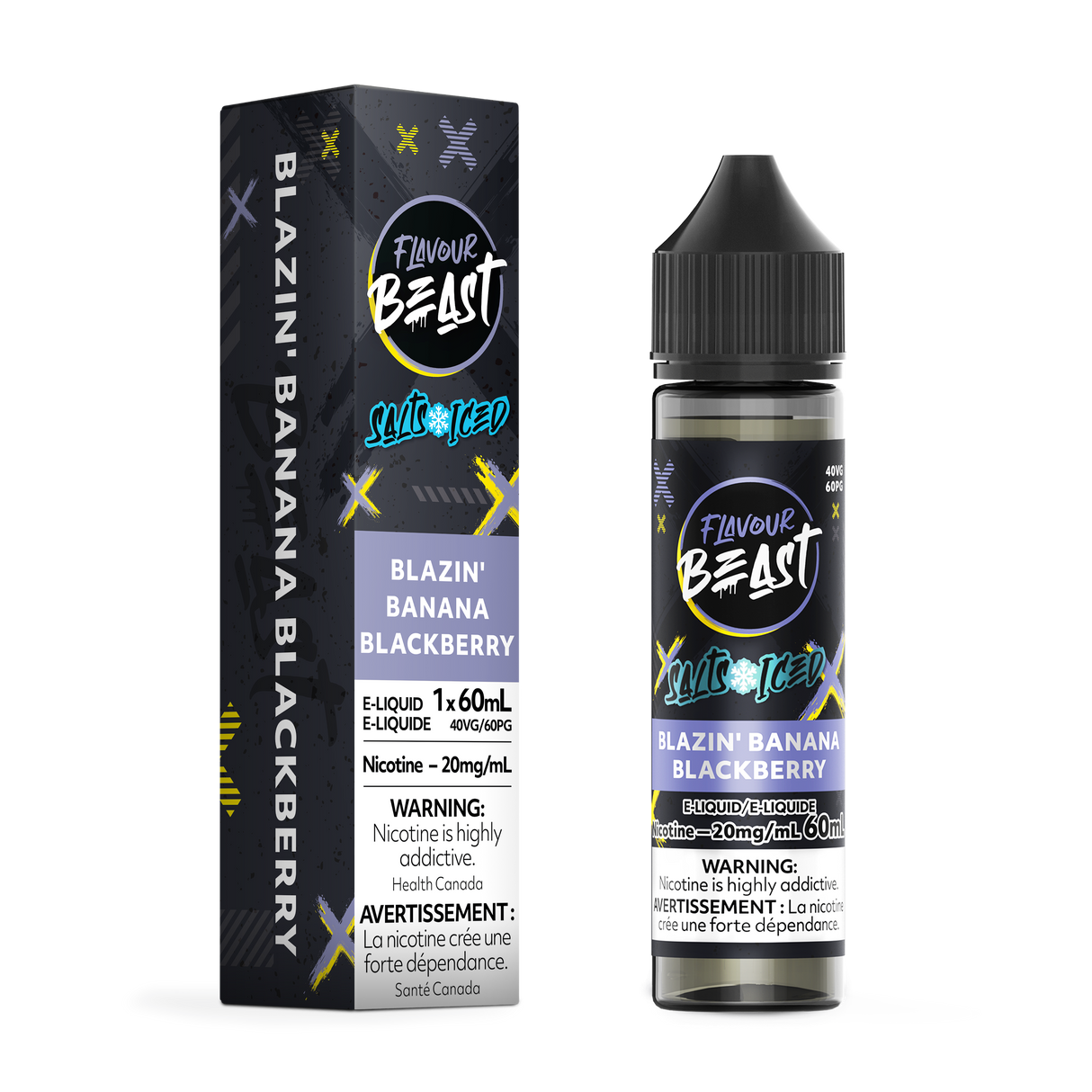 Blazin Banana Blackberry Iced - Flavour Beast Vape Juice E-Liquid Nic Salt 60ml
