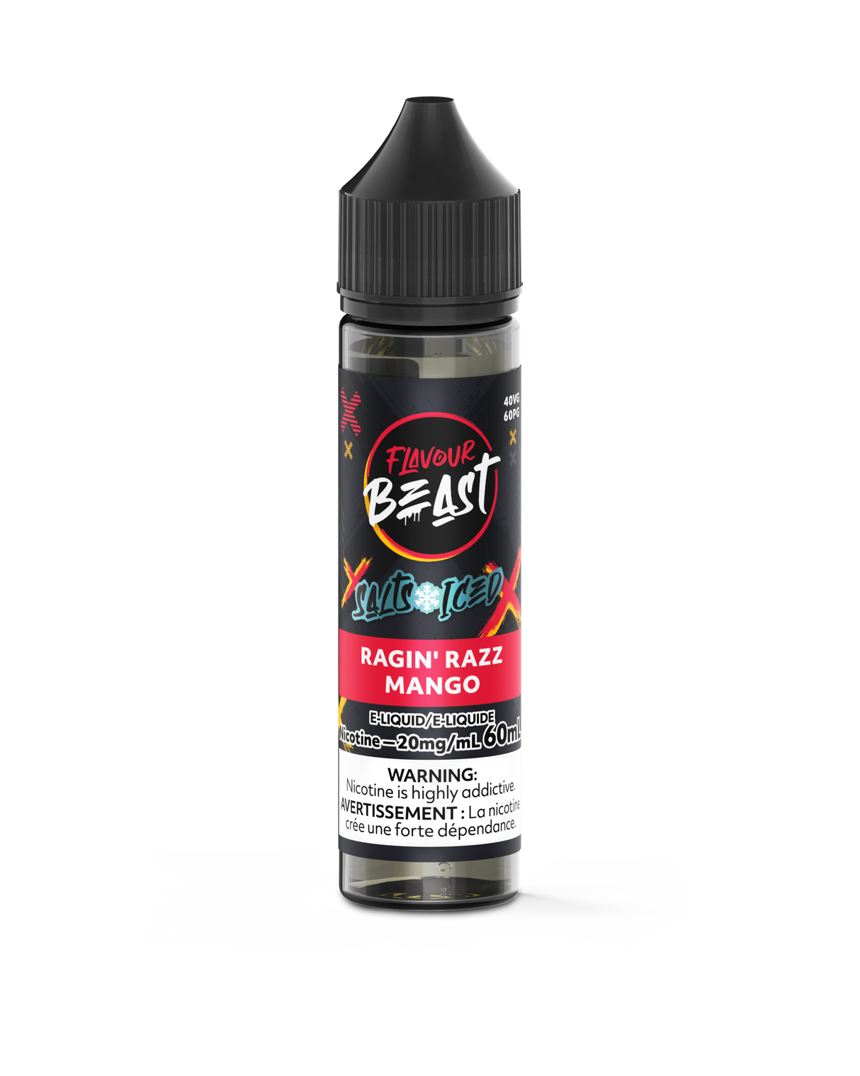 Ragin' Razz Mango Iced - Flavour Beast Vape Juice E-Liquid Nic Salt 60ml