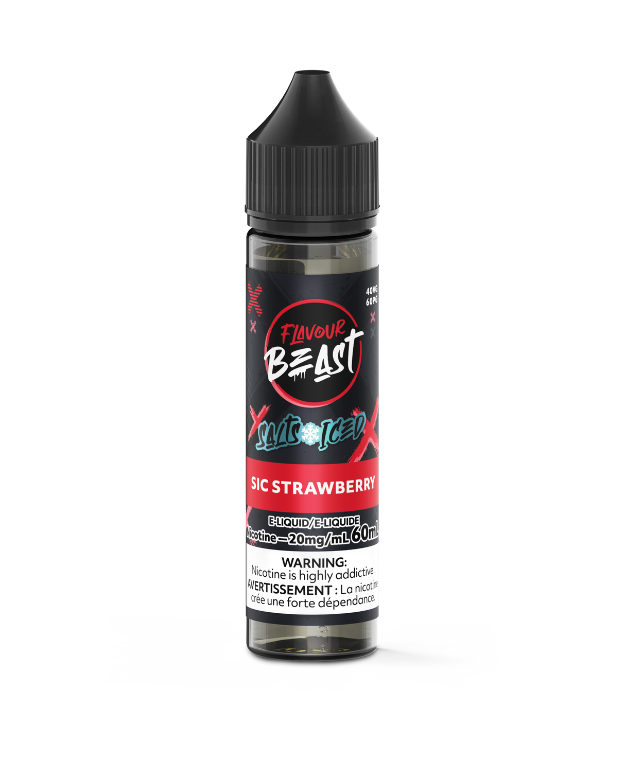 Sic Strawberry Iced - Flavour Beast Vape Juice E-Liquid Nic Salt 60ml