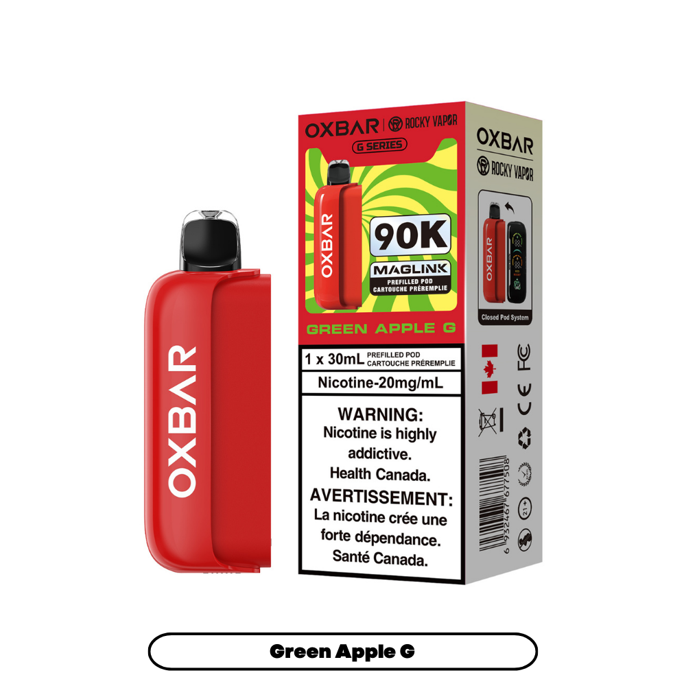 Rocky Vapor Oxbar Maglink Green Apple G Pod – 90,000 puffs – G Series