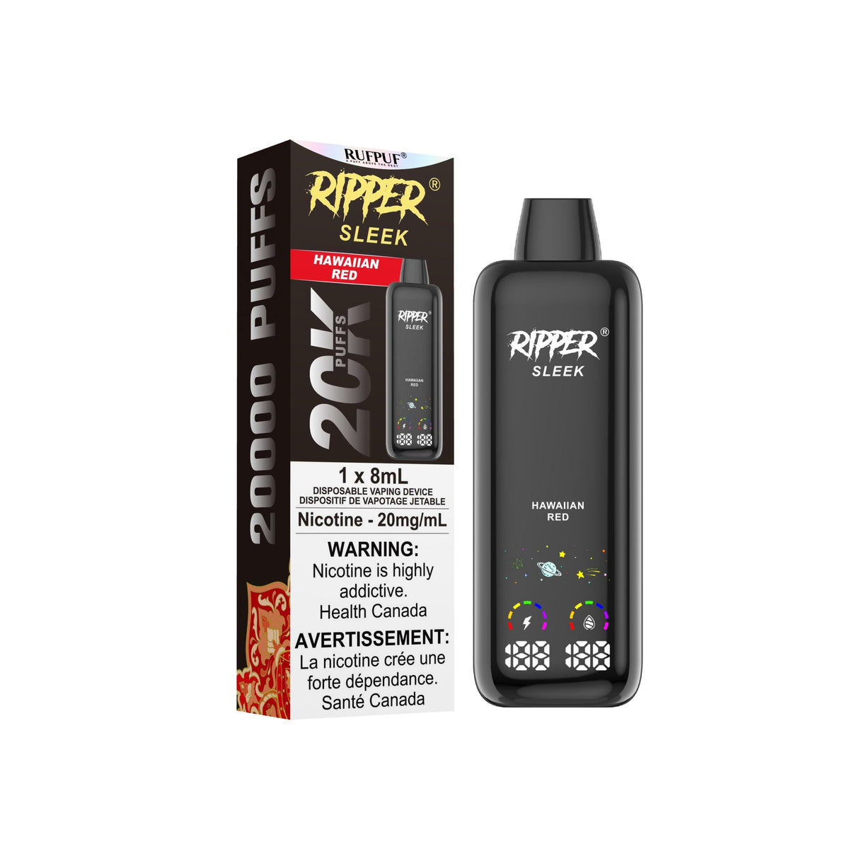 Ripper SLEEK Disposable Vape Hawaiian Red flavour – 20,000 puffs