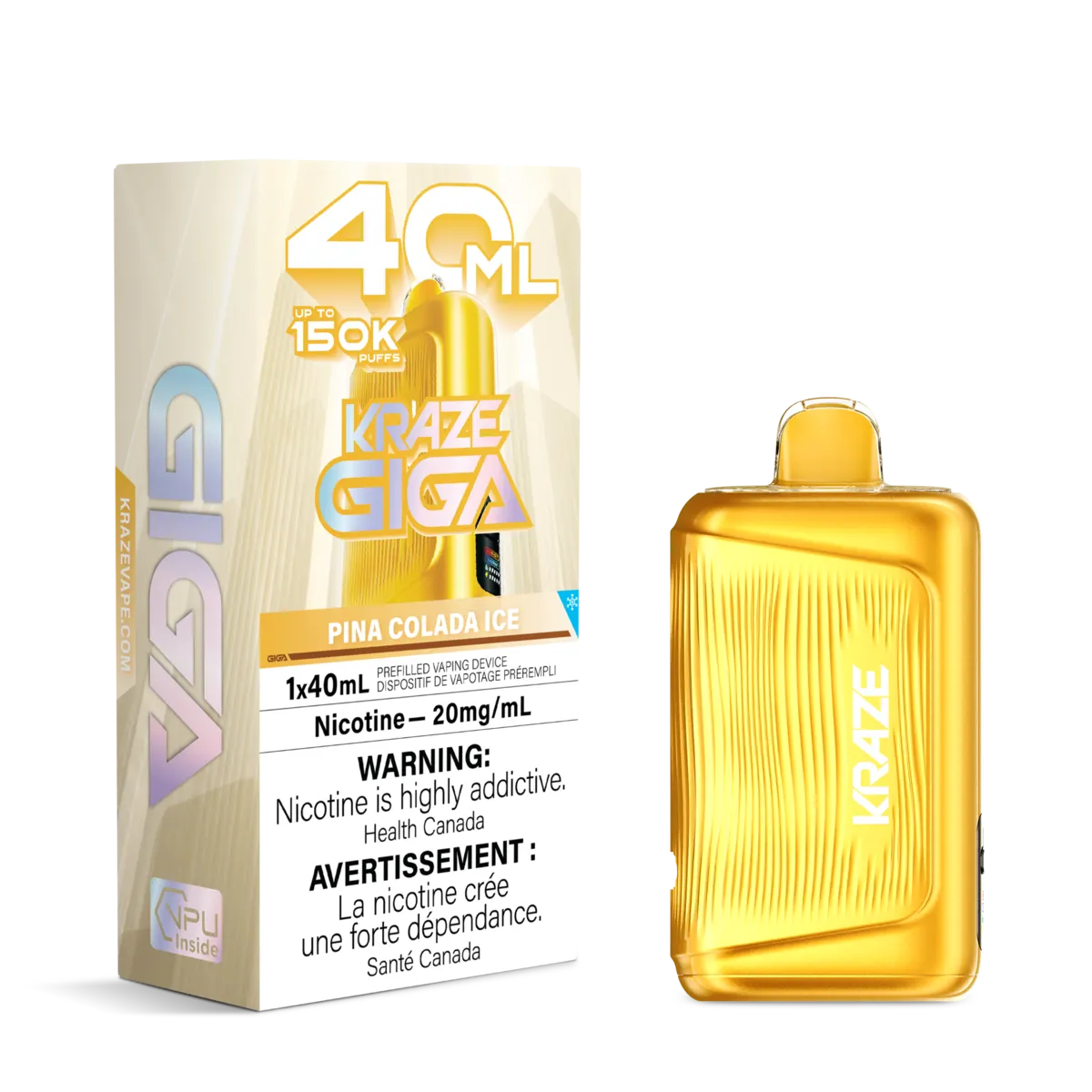 Pina Colada Ice Kraze Giga 150K Disposable Vape 40mL