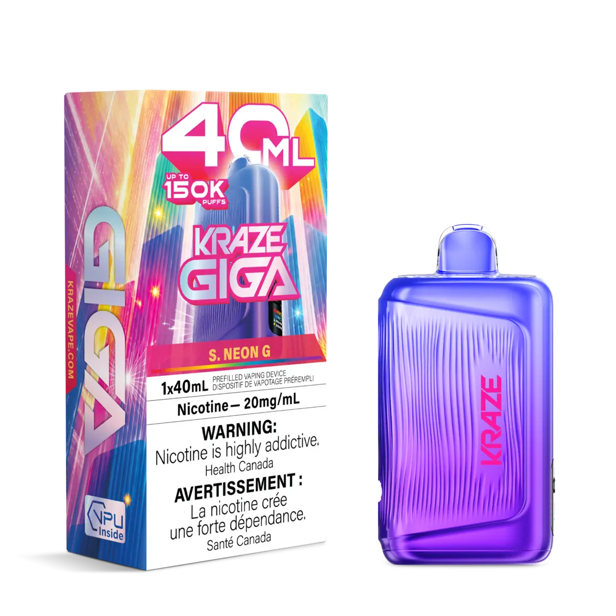 S.Neon G Kraze Giga 150K Disposable Vape 40mL