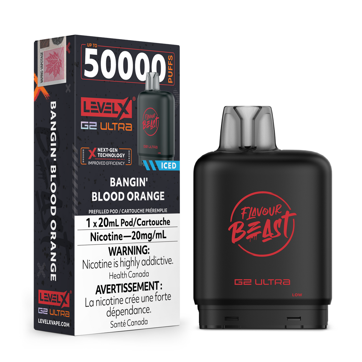 Bangin Blood Orange Iced - Level X G2 Ultra 50k Pod