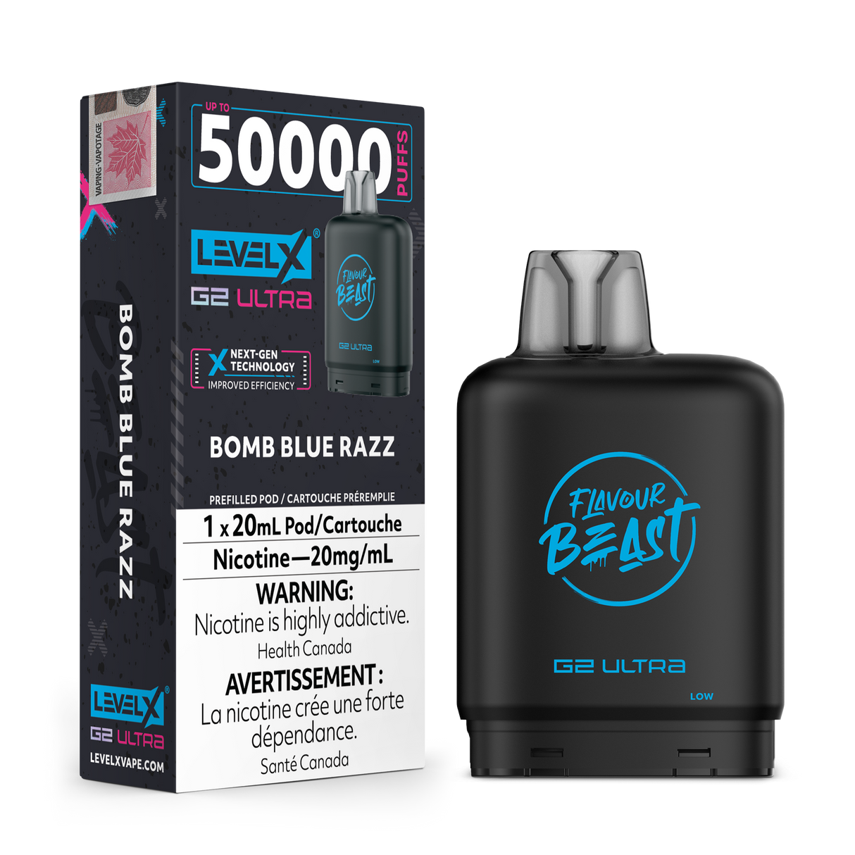 Bomb Blue Razz - Level X G2 Ultra 50k Pod
