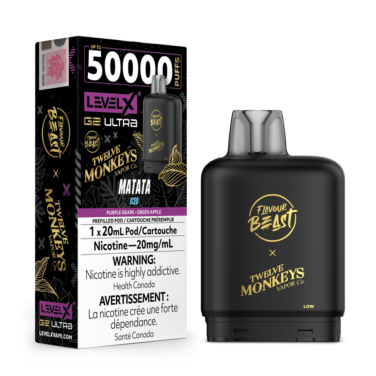Matata Iced - Flavour Beast x 12 Monkeys Level X G2 Ultra 50K Vape Pod