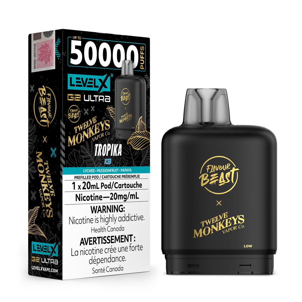 Tropika Iced - Flavour Beast x 12 Monkeys Level X G2 Ultra 50K Vape Pod