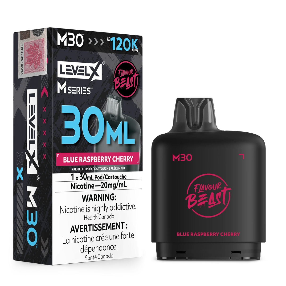 Blue Raspberry Cherry Level X M30 30mL prefilled pod 120K