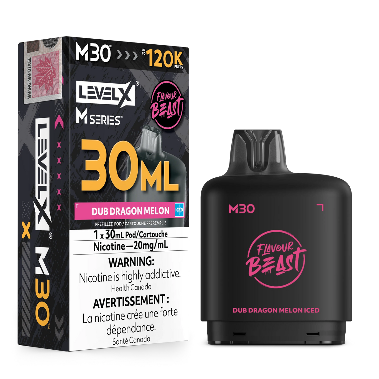 Dub Dragon Melon Iced Level X M Series 30mL Pod 120K