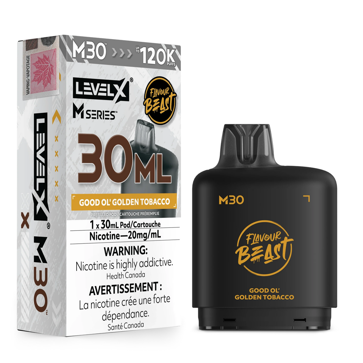Good Ol Golden Tobacco Level X M30 30mL prefilled pod 120K