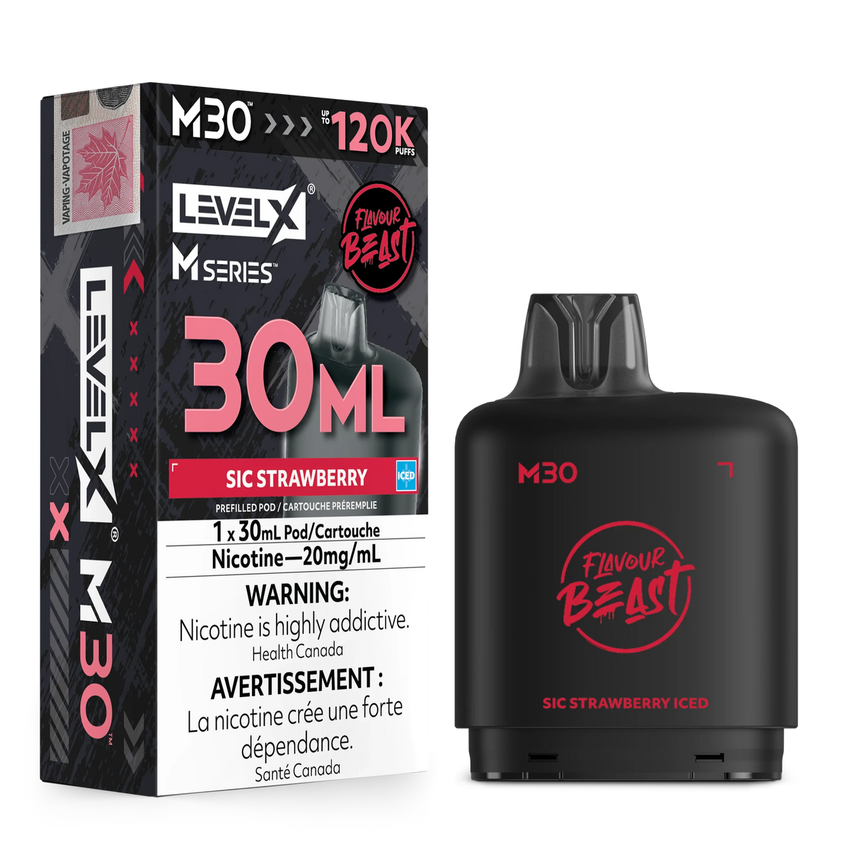 Sic Strawberry Iced Level X M30 30mL prefilled pod 120K