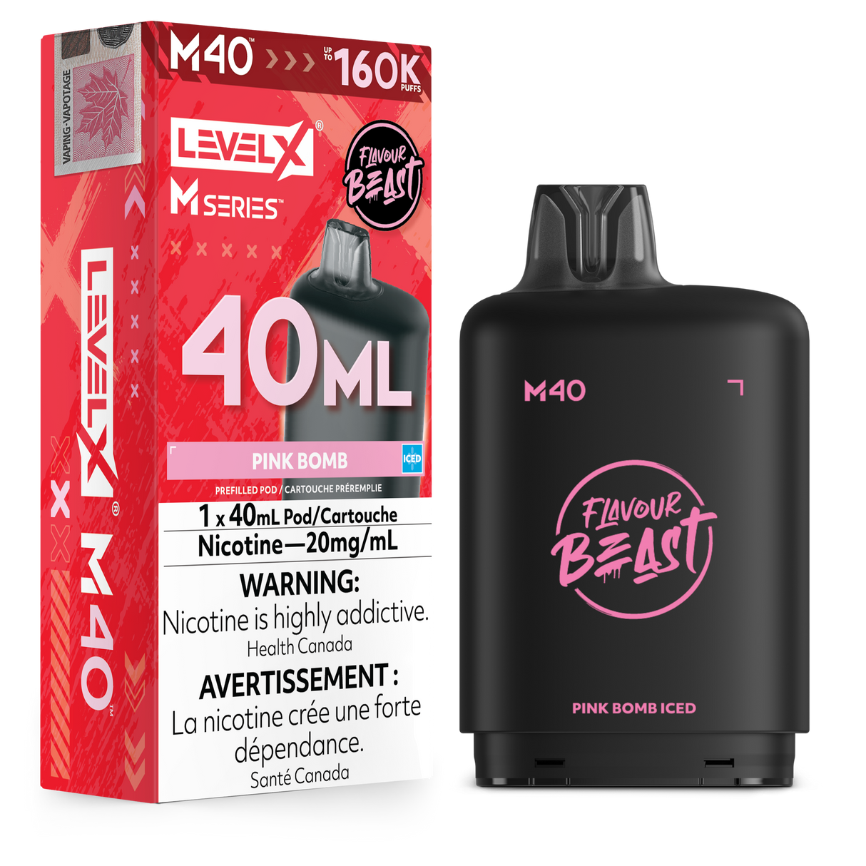 Pink Bomb Iced Level X M40 40mL prefilled pod 160K