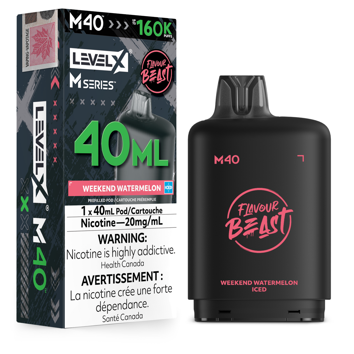Weekend Watermelon Iced Level X M40 40mL prefilled pod 160K