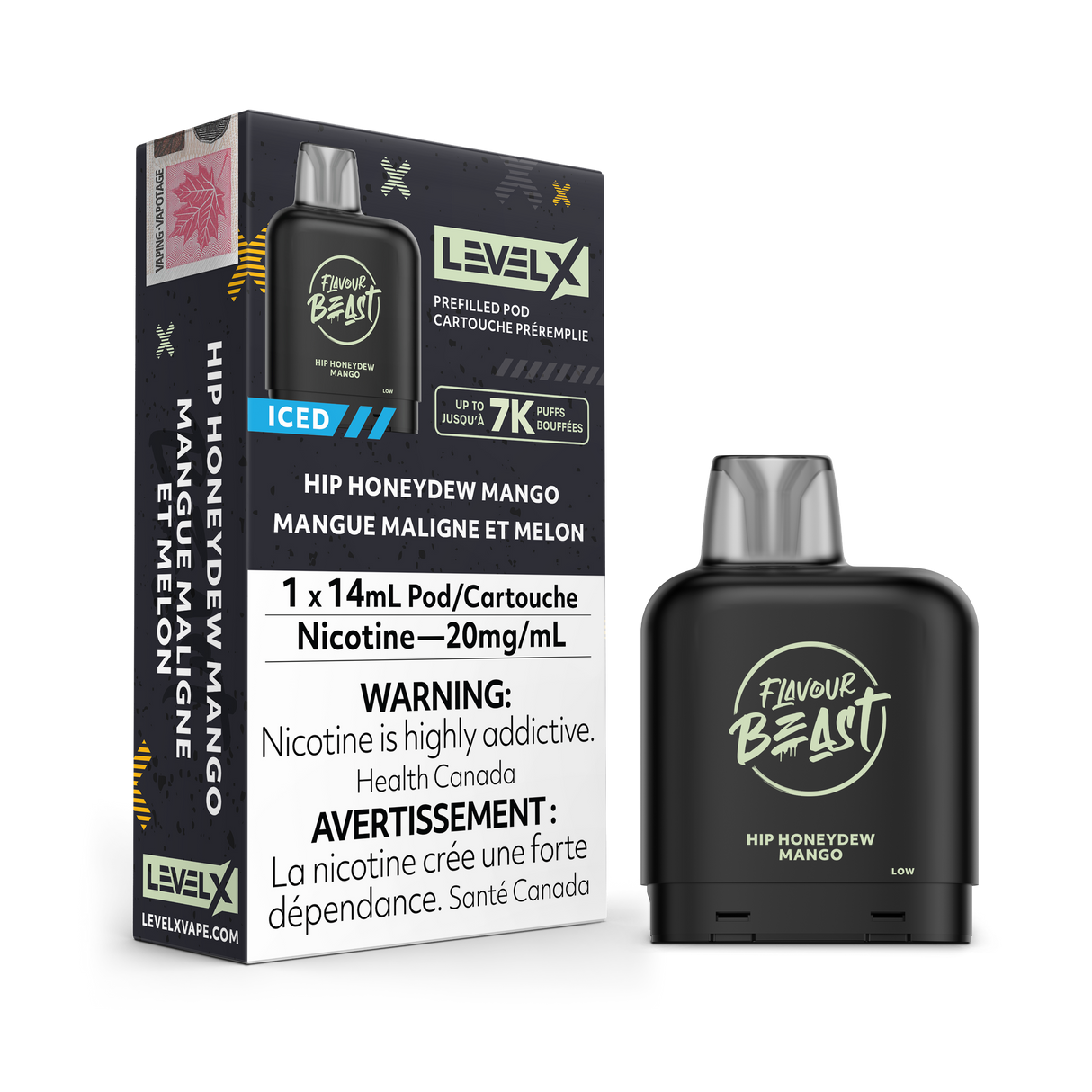 Hip Honeydew Mango Iced - Level X Flavour Beast Prefilled Pod 14mL