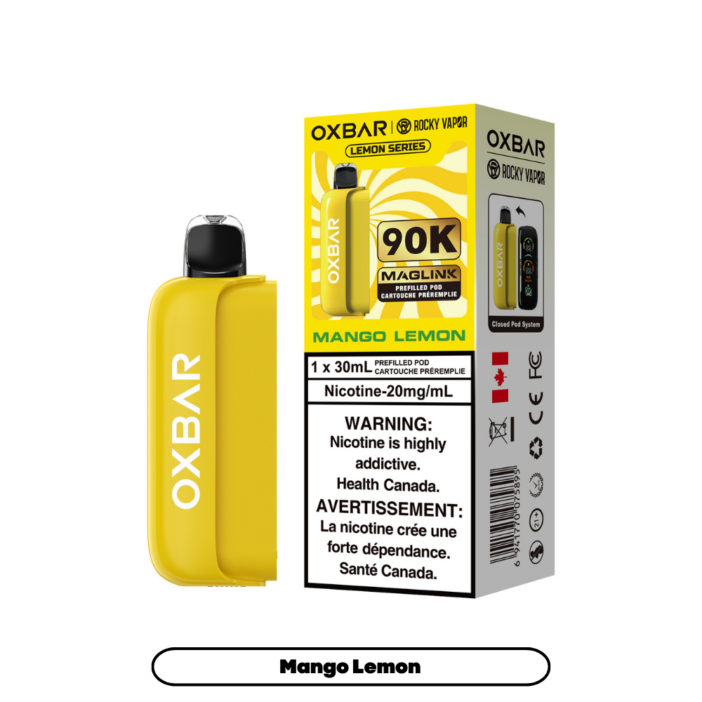 Rocky Vapor Oxbar Maglink Prefilled Pods 90K - Lemon Series - Mango Lemon