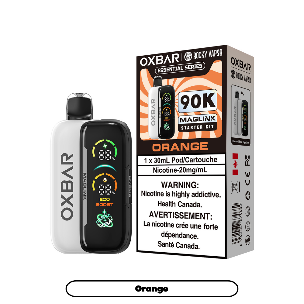 Oxbar x Rocky Vapor Maglink Disposable Vape Orange flavour – 90,000 puffs