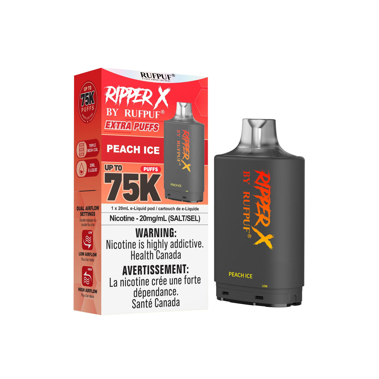 Peach Ice - Ripper X 75k Pod 20mg/ml