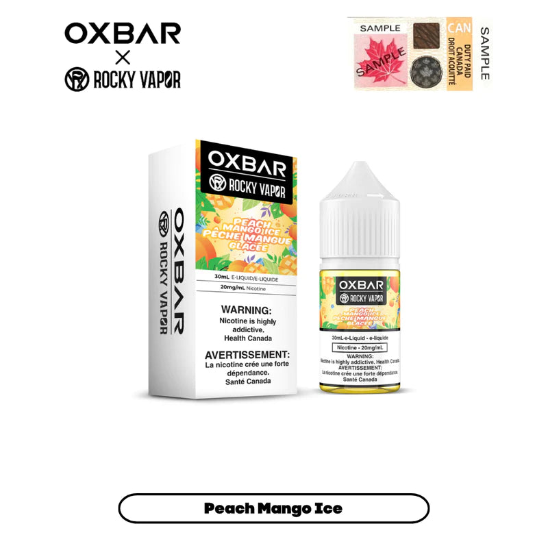 ROCKY VAPOR OXBAR E-LIQUIDS - PEACH MANGO ICE