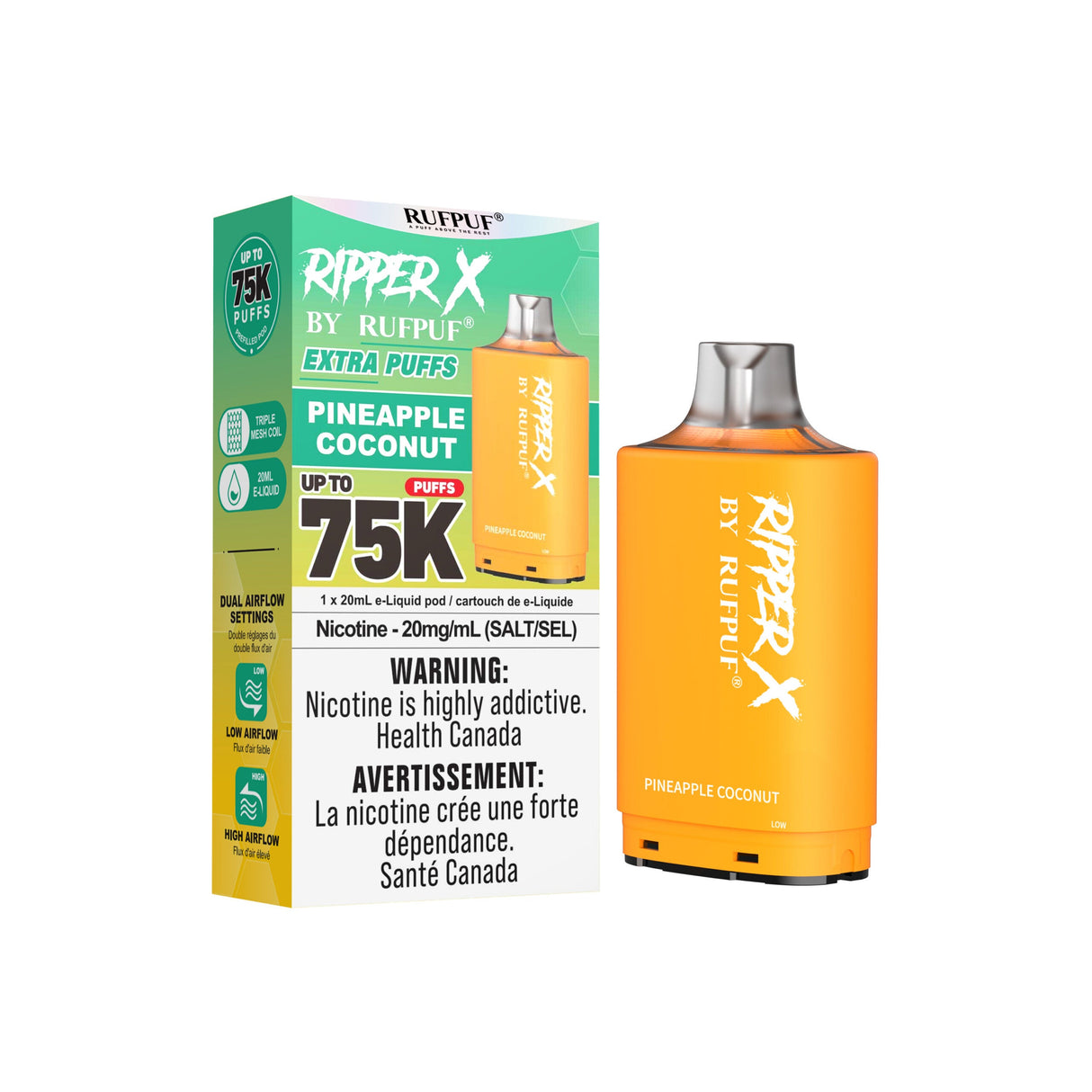 Pineapple Coconut - Ripper X 75k Puffs Turbo Pod