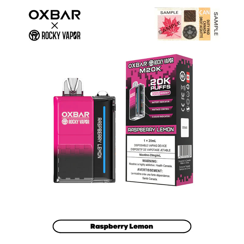 Oxbar Rocky Vapor 20K - Raspberry Lemon 20000 Puffs