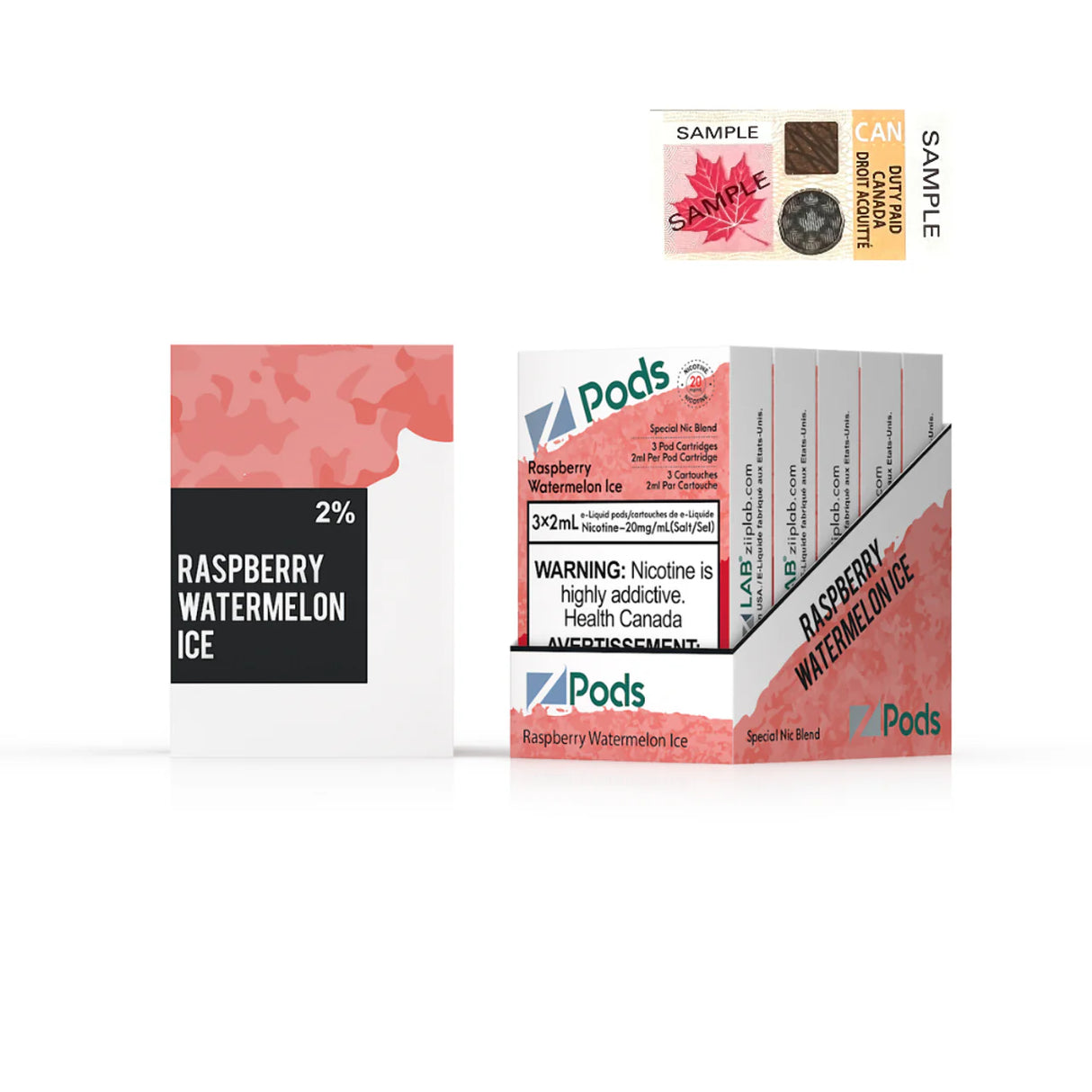 RASPBERRY WATERMELON ICE - Z PODS ( SUPREME NIC BLEND)