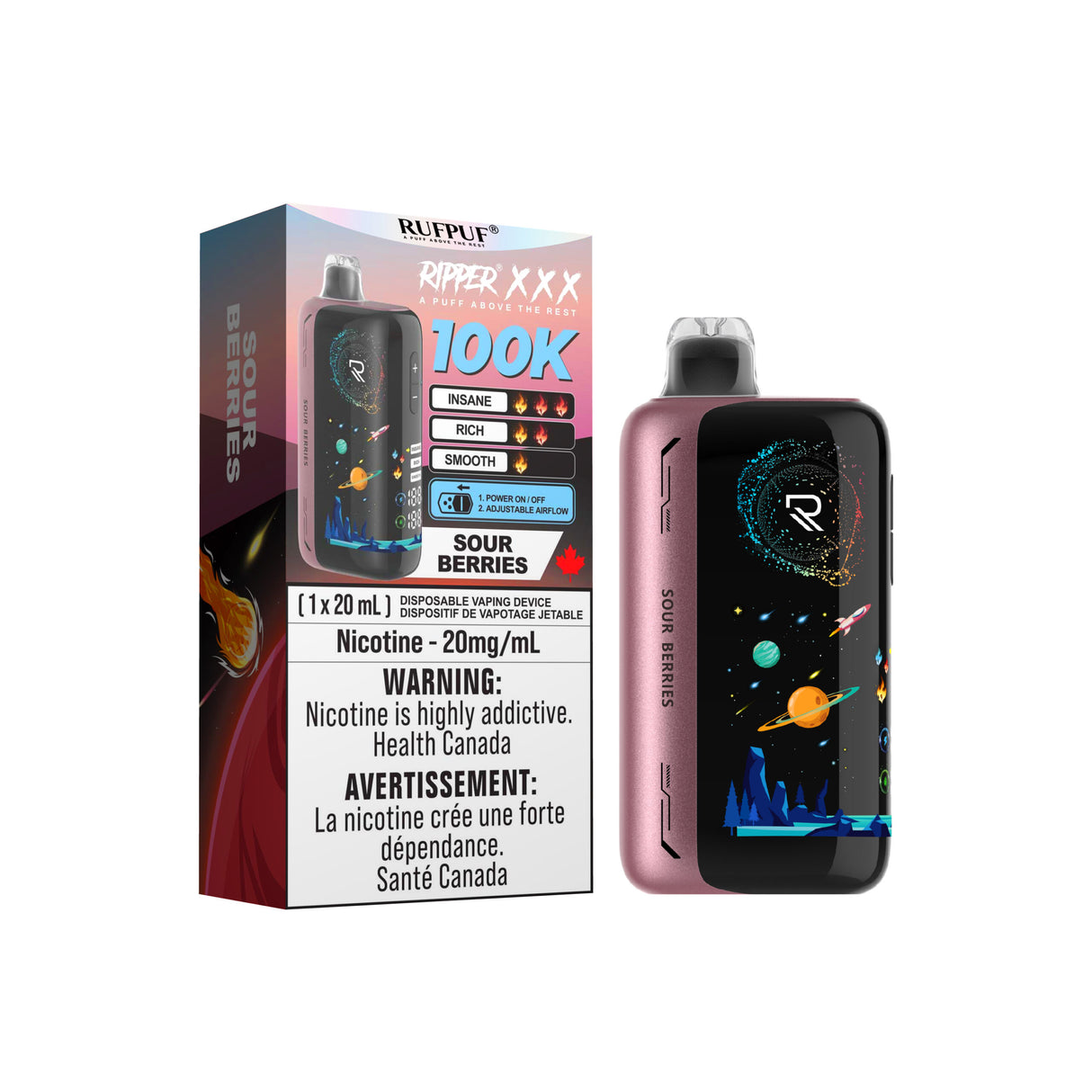 SOUR BERRIES Ripper XXX 100k Disposable Vape
