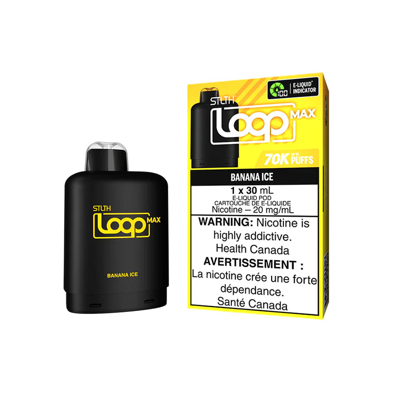 STLTH LOOP MAX Pod Pack Banana Ice flavour – 70 000 puffs