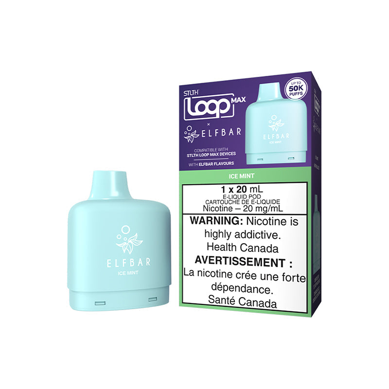 Ice Mint STLTH LOOP MAX x ELFBAR 20mL pod strong mint menthol 50,000 puffs 20mg at Quality Vapes Canada