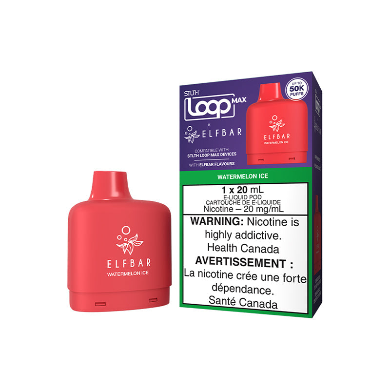 Watermelon Ice STLTH LOOP MAX x ELFBAR 20mL pod juicy iced watermelon 50,000 puffs at Quality Vapes Canada