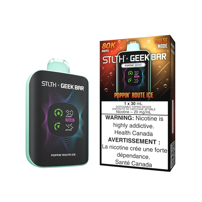 Poppin Route Ice STLTH x Geek Bar 80K 30mL disposable vape