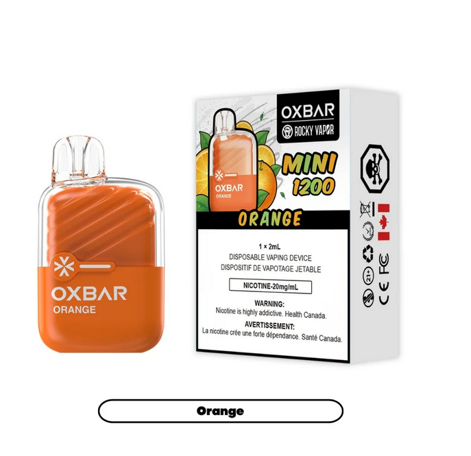 OXBAR Mini 1200 Disposable Vape - Orange - 1200 puffs - 20mg/ml nicotine strength - 2ml e-juice