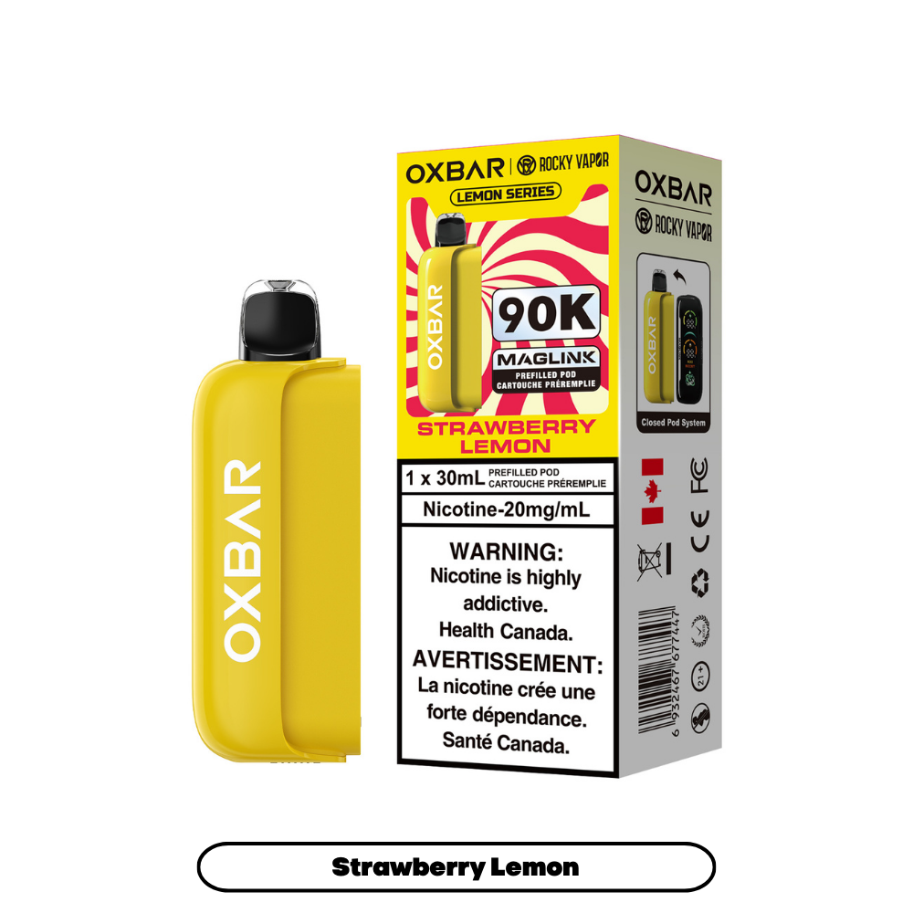 Rocky Vapor Oxbar Maglink Strawberry Lemo Pod – 90,000 puffs – Lemon Series