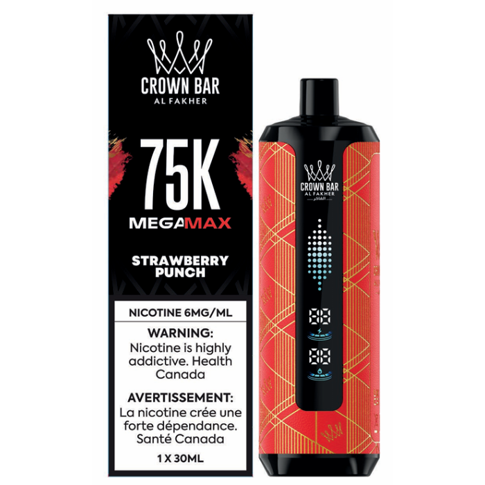 Crown Bar Al Fakher MEGAMAX 75K Strawberry Punch disposable vape – 75,000 puffs