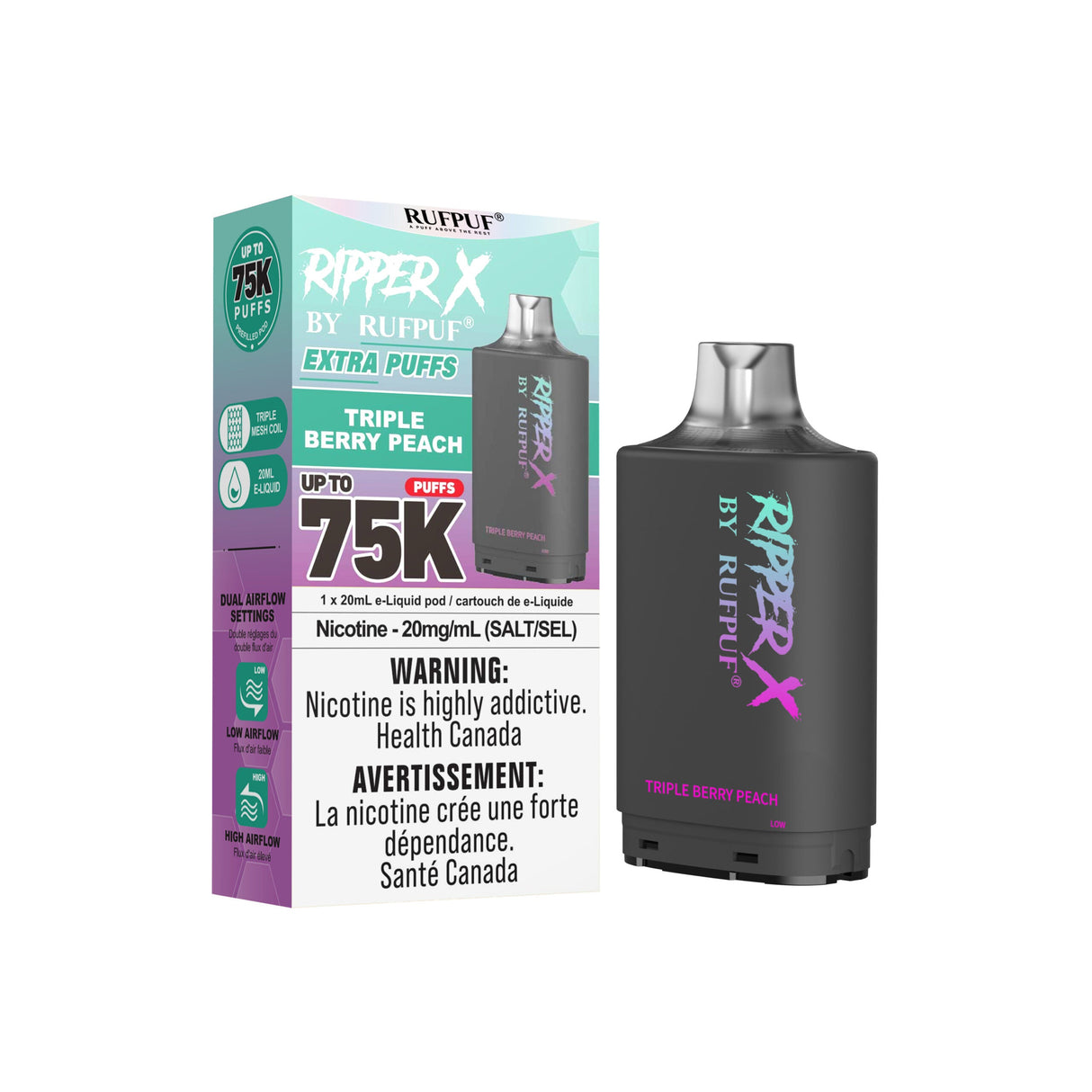Triple Berry Peach - Ripper X 75k Turbo Pod 20mg/ml