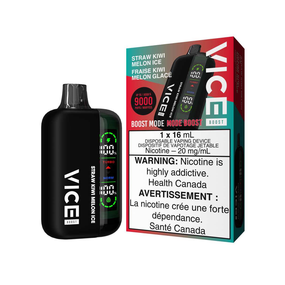 Vice Boost 9000 Disposable Vape - Strawberry Kiwi Melon Ice