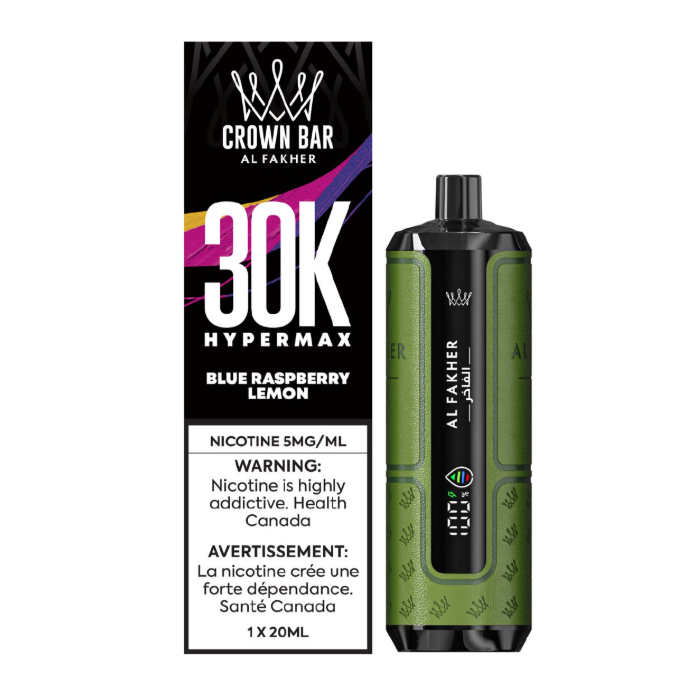 Blue Raspberry Lemon – AL FAKHER Crown Bar Disposable Vape 30000 Puffs