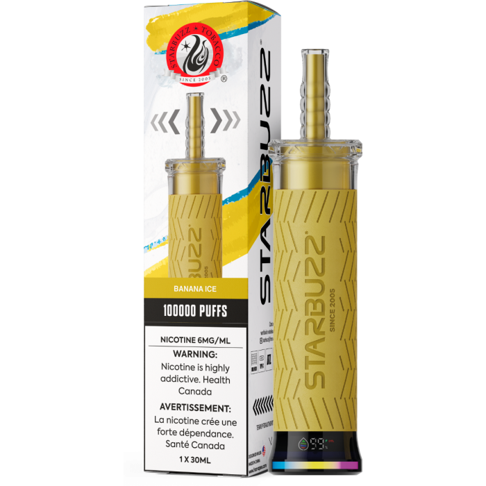 Starbuzz E-Hose 100K Disposable Vape – Banana Ice flavour 6mg 30mL