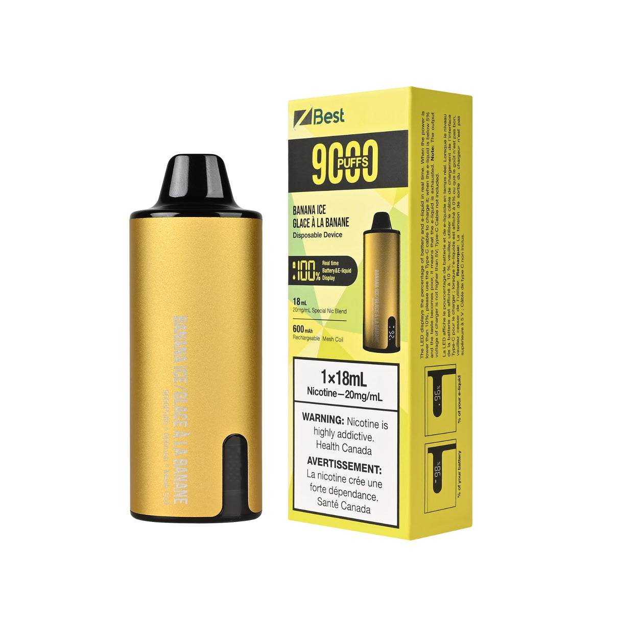 ZBEST 9000 DISPOSABLE VAPE - BANANA ICE