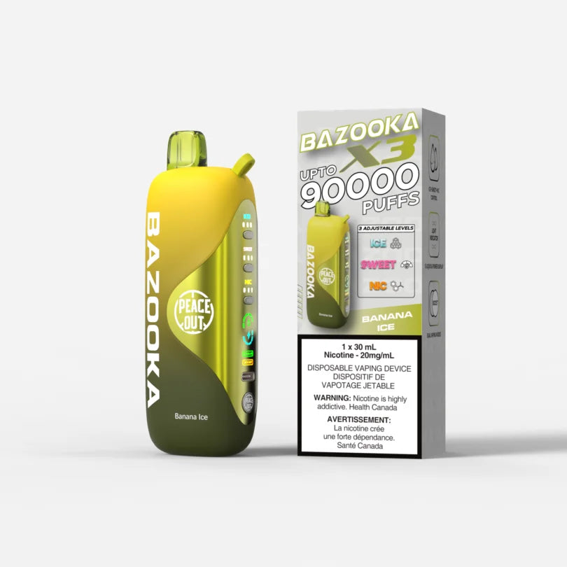 Bazooka Disposable Vape X3 - 90000 Puffs 30ML - Synthetic - Adjustable Nic levels