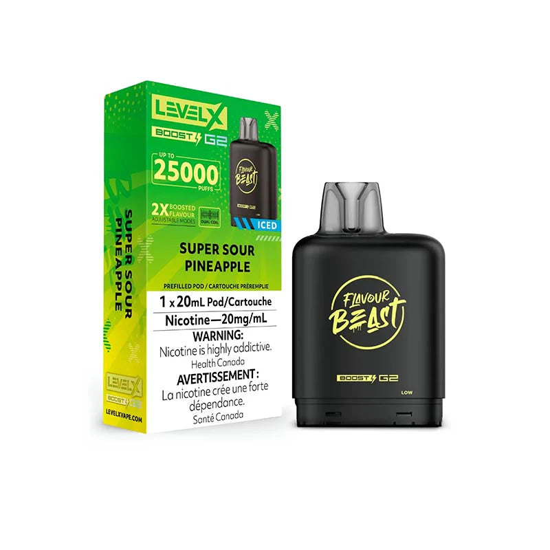 Level X Flavour Beast Boost G2 Pod 20mL - Super Sour Pineapple Iced