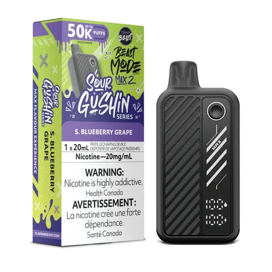 Sour Gushin S. Blueberry Grape - Flavour Beast BeastMode Max 2 50K Disposable Vape